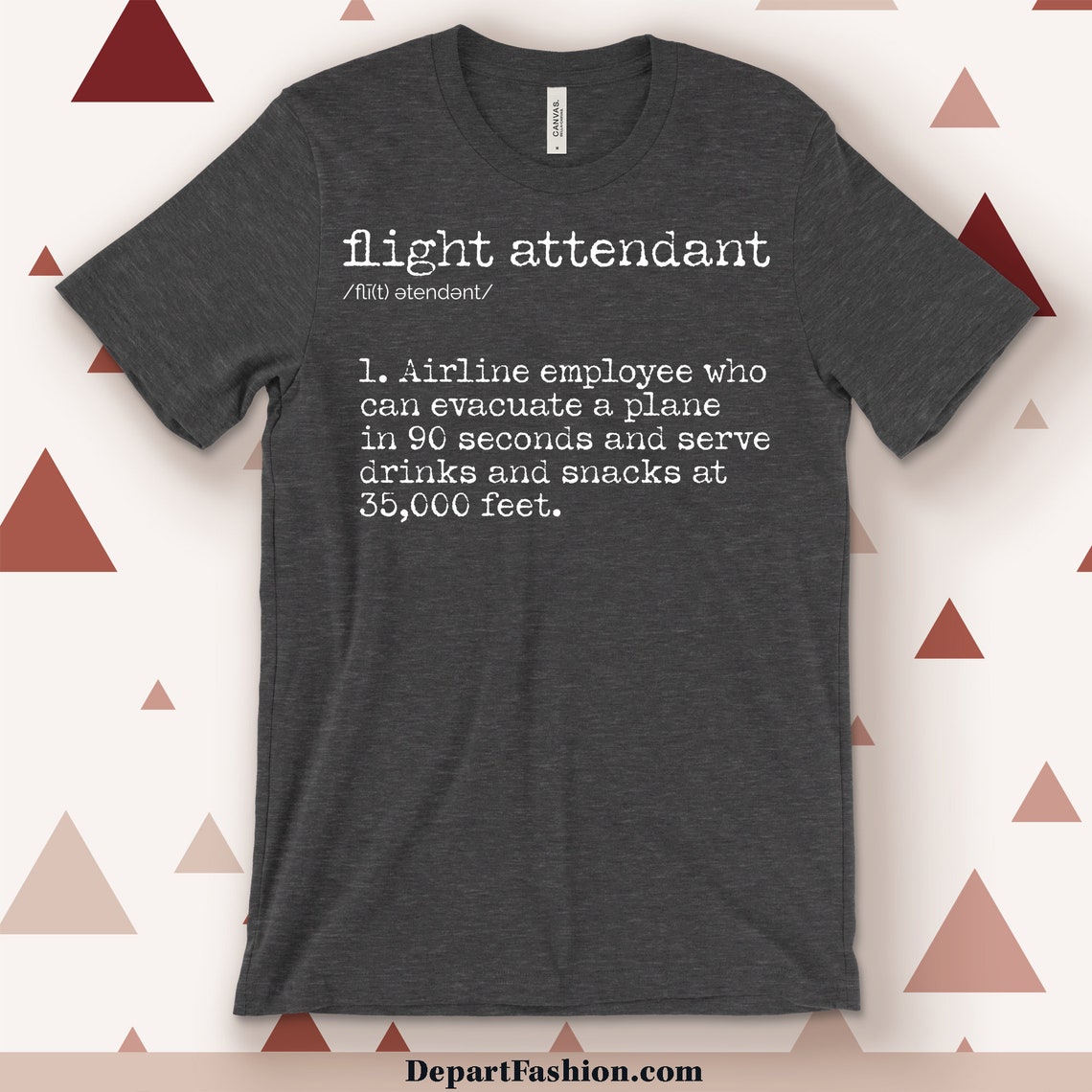 Flight Attendant Definition Tshirt Shortsleeve Unisex Etsy