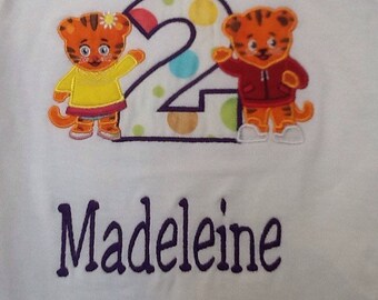 Daniel the tiger biirthday shirts