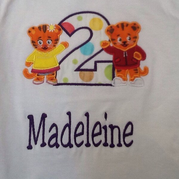 Daniel the tiger biirthday shirts