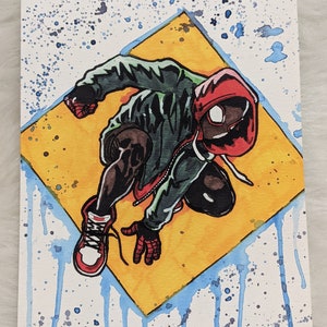 Miles Morales Watercolor Print / Spider-man / Comic Art