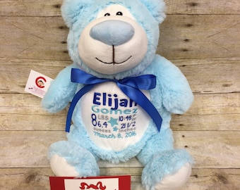 Baby Cubbies Personalized Stuffed BLUE Bear - adorable baby gift!