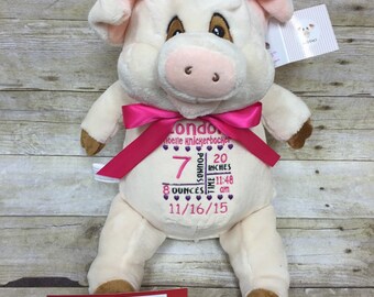 Baby Cubbies Personalized Stuffed Pig Stuffie - adorable baby gift!