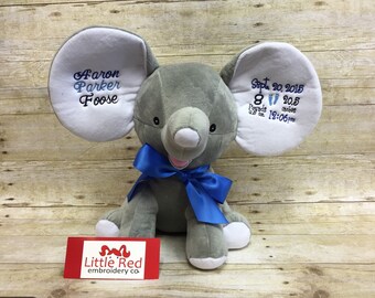 Baby Cubbies Personalized Stuffed GREY Dumble Elephant - adorable baby gift!