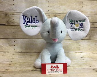Baby Cubbies Personalized Stuffed BLUE Dumble Elephant - adorable baby gift!