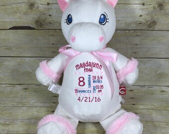 Baby Cubbies Personalized Stuffed White Unicorn - adorable baby gift!