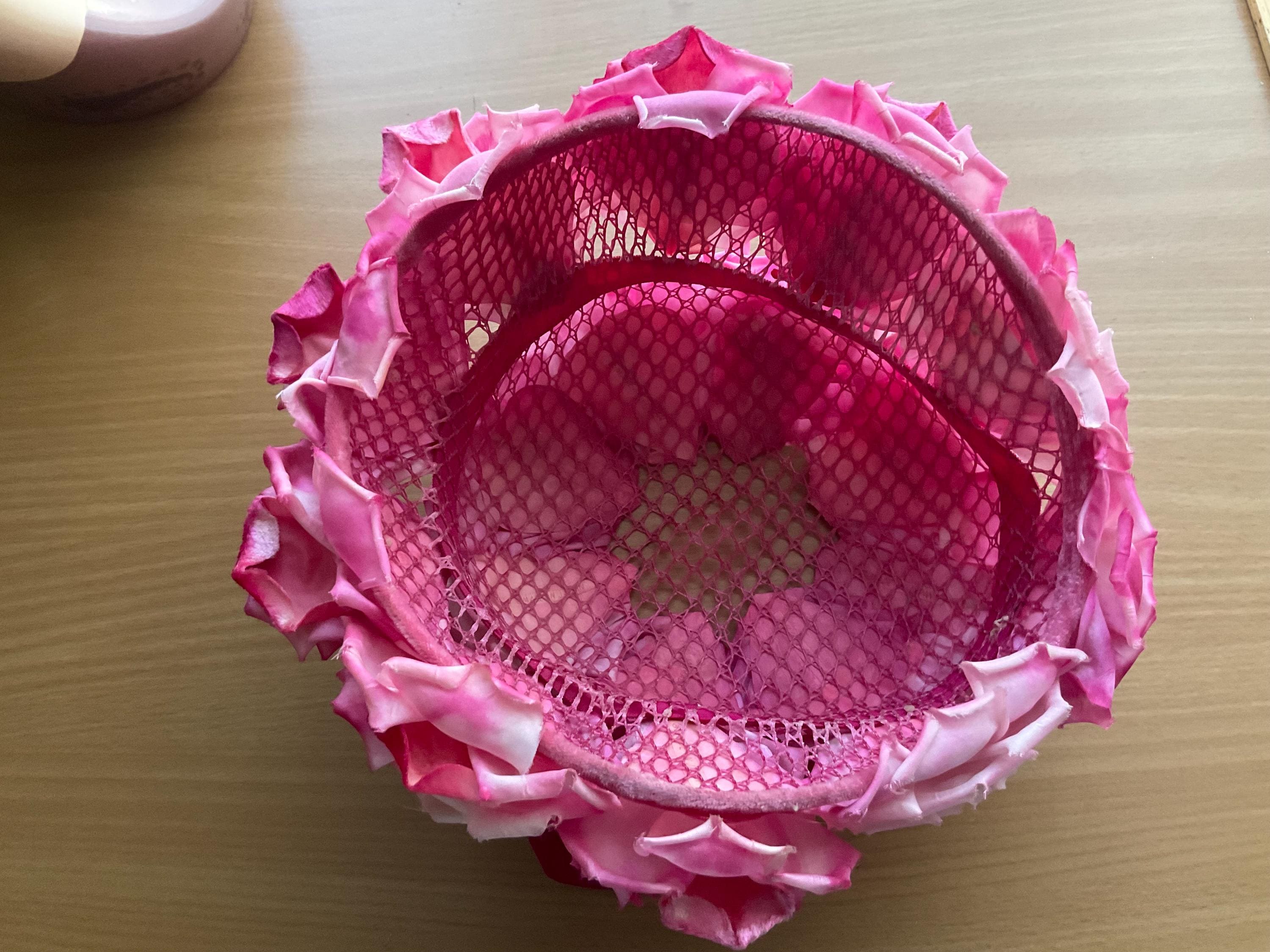 Vintage Floral Rose Petals Pink Hat, Cocktail ,derby Hat 