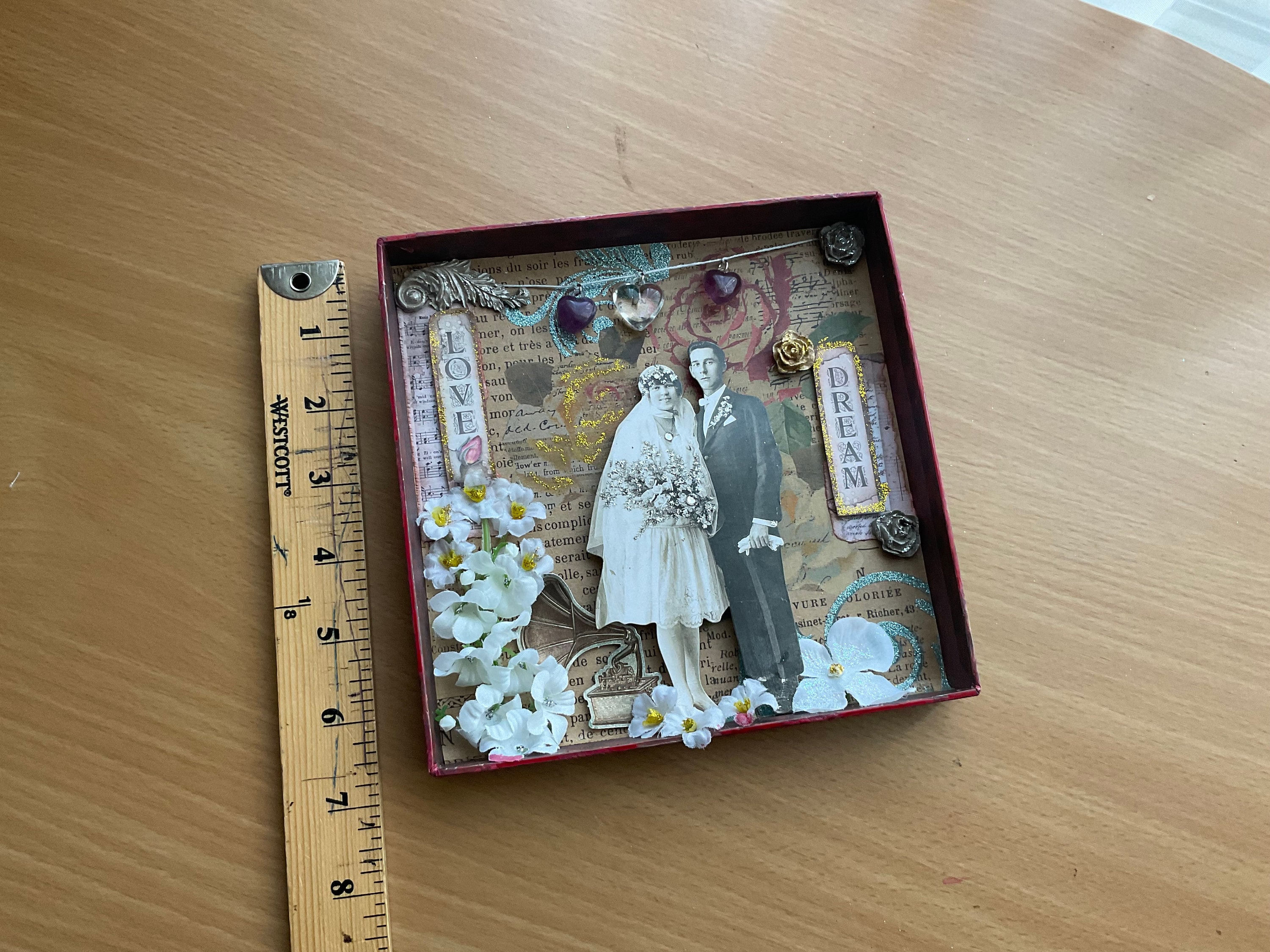 Art Shadow Box Diorama Wedding Mixed Media Handmade Home Decor Wall - Etsy