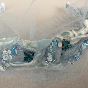 Headband Blue handmade Beadwork Accessories image 3