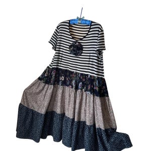 Upcycled Dress Boho style handmade Plus Size