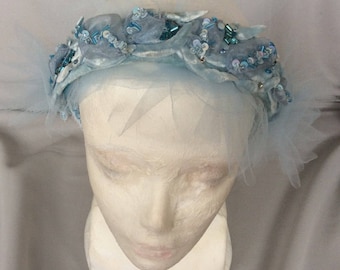 Headband Blue Ice handmade Beadwork
