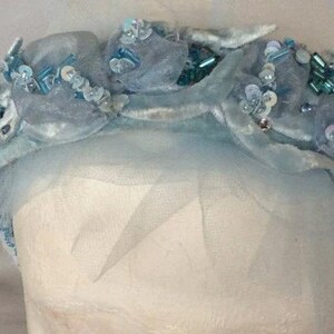 Headband Blue handmade Beadwork Accessories image 1