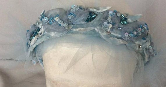 Headband Blue handmade Beadwork Accessories