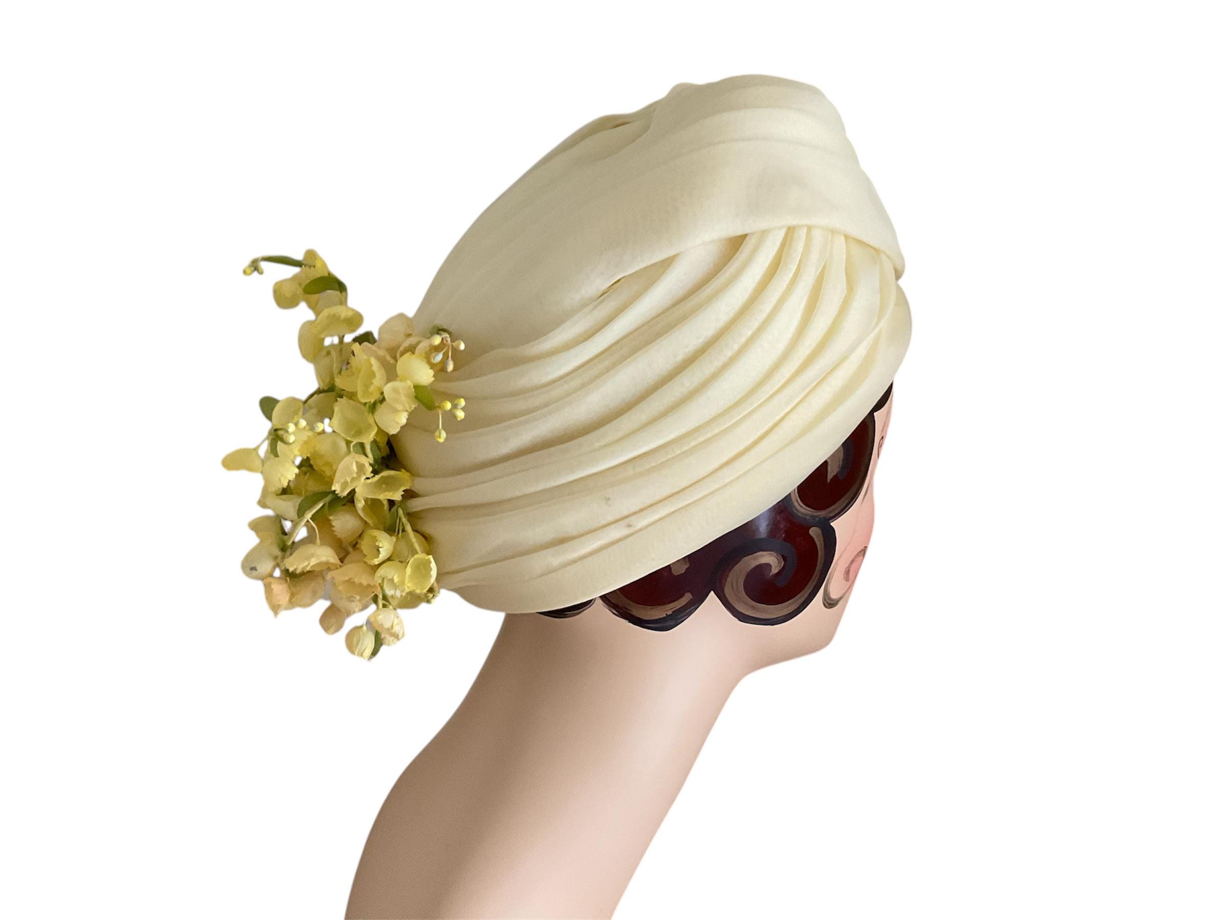 Archival 1960s Christian Dior Chapeaux Paris-New York Beaded Turban Hat EUC Vintage 50-60s Christian Dior Chapeaux Paris-new York Yellow  main image 3