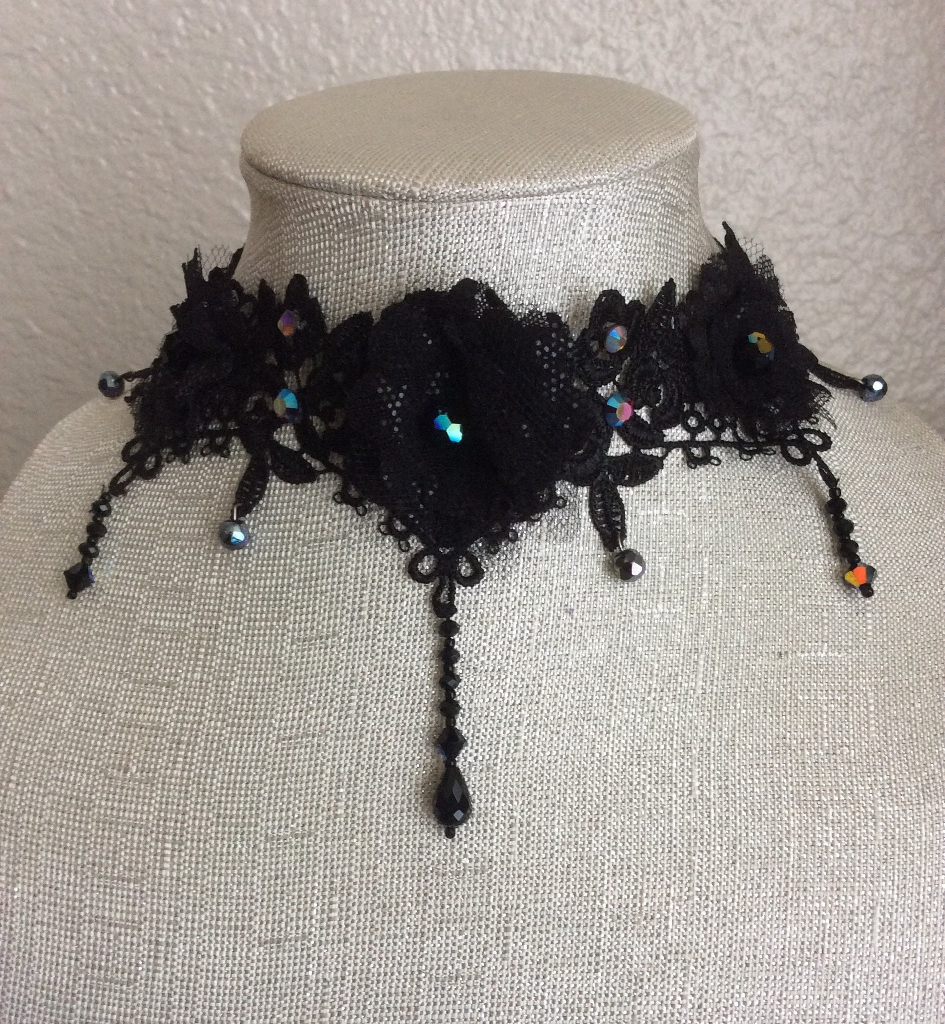 SINLOV Halloween Gotico Punk Pizzo Choker Collana Fiore