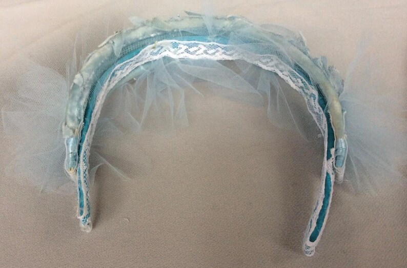 Headband Blue handmade Beadwork Accessories image 4