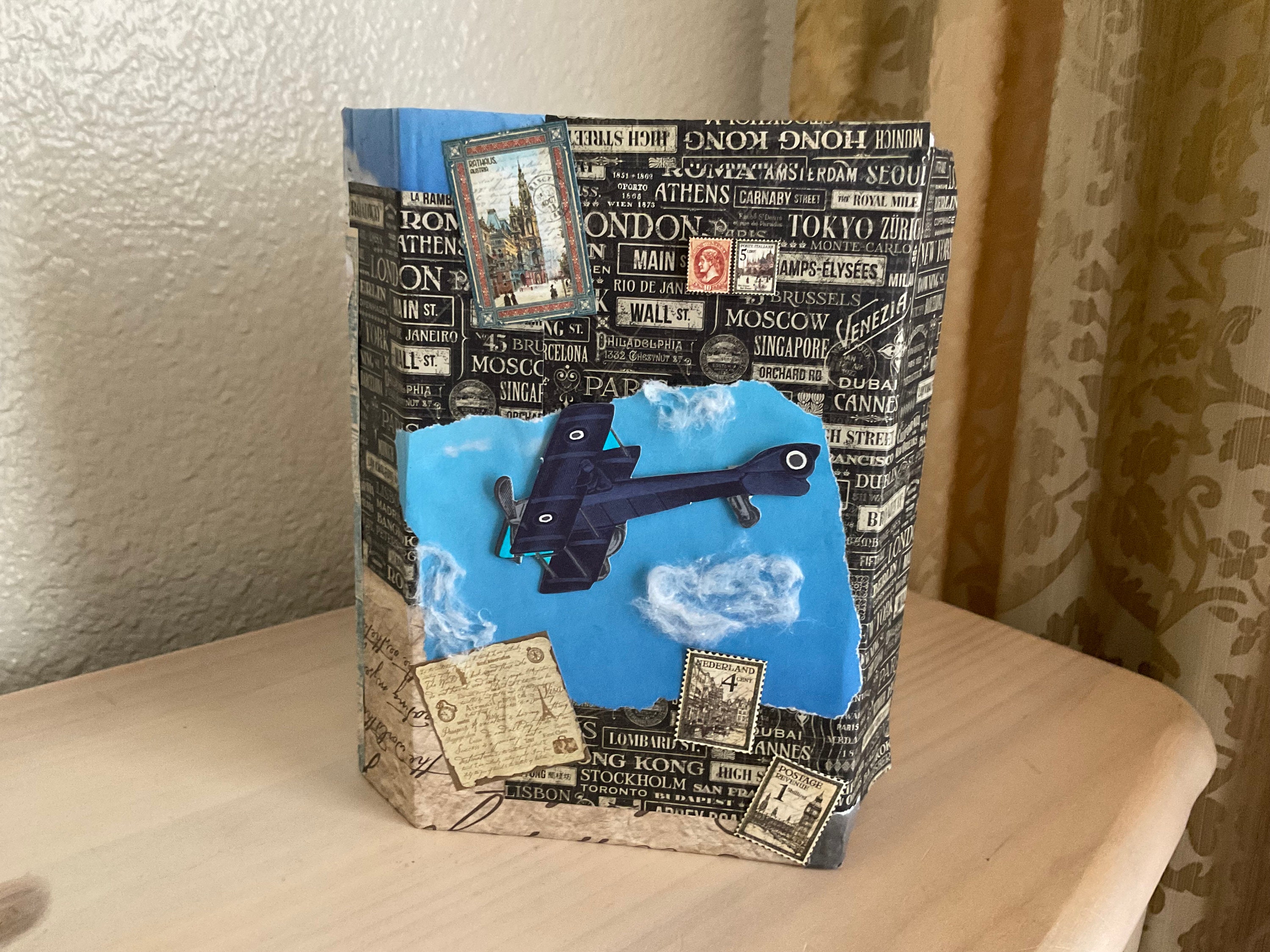 Pilot Shadow Box Pilot Traveler Vintage Style Shadow Box Diorama Handmade Home Decor ...