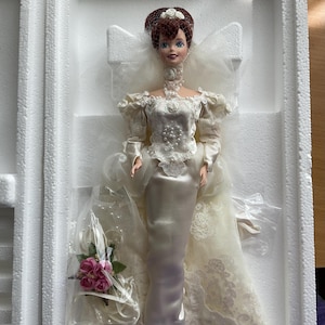 NEW vintage Porcelain Bisque Romantic Rose Bride Barbie Doll Collectors