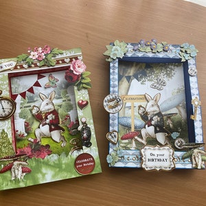 Lapin blanc du livre « Alice au pays des merveilles« Joyeux anniversaire carte cadeau 3D Décoration d'intérieur faite main