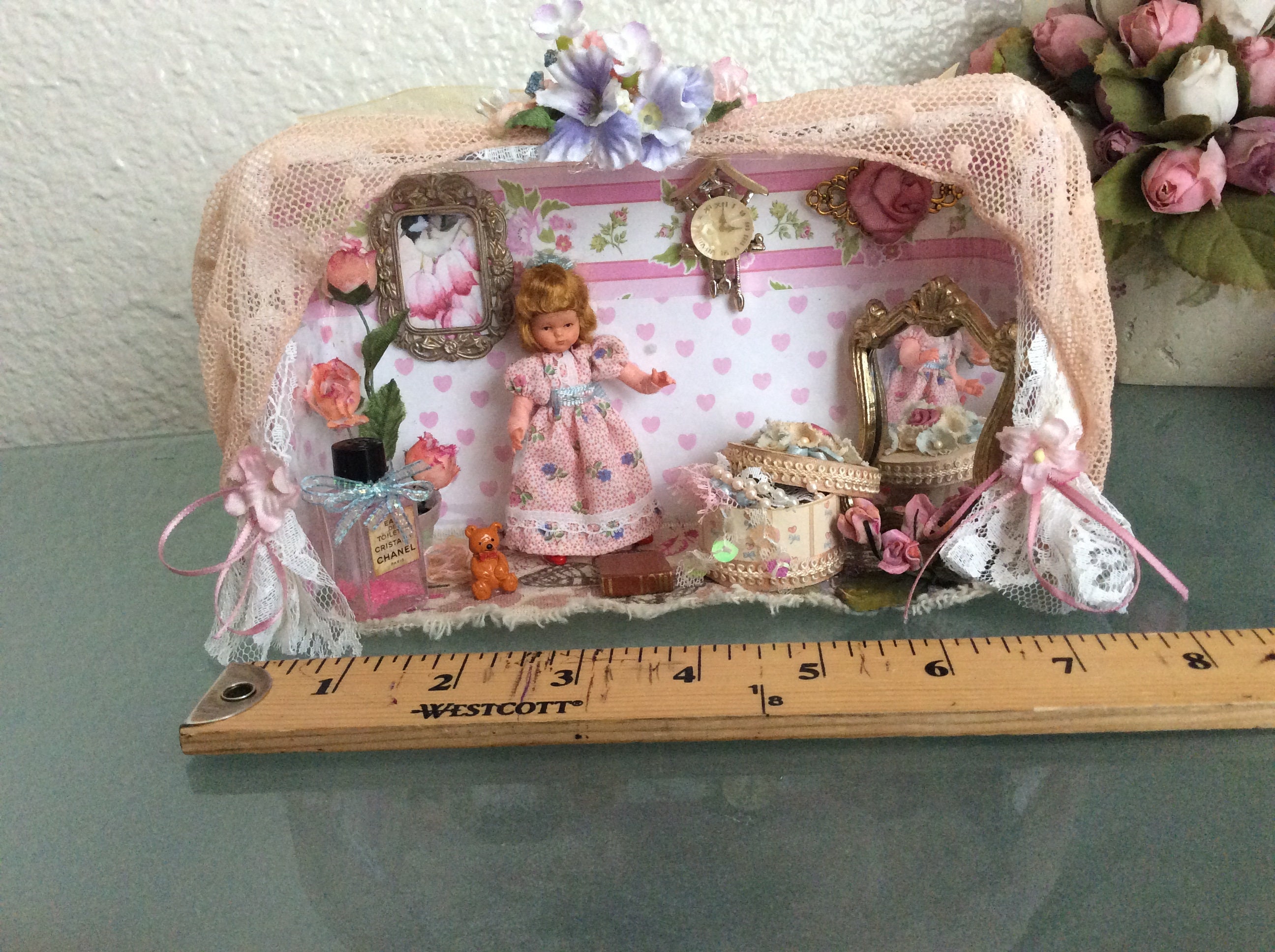 Miniature Doll Room Vintage Elements Doll House Shadow Box Etsy
