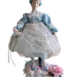 Vintage Collectible Doll Ballerina porcelain figurine stand handcrafted Home decor