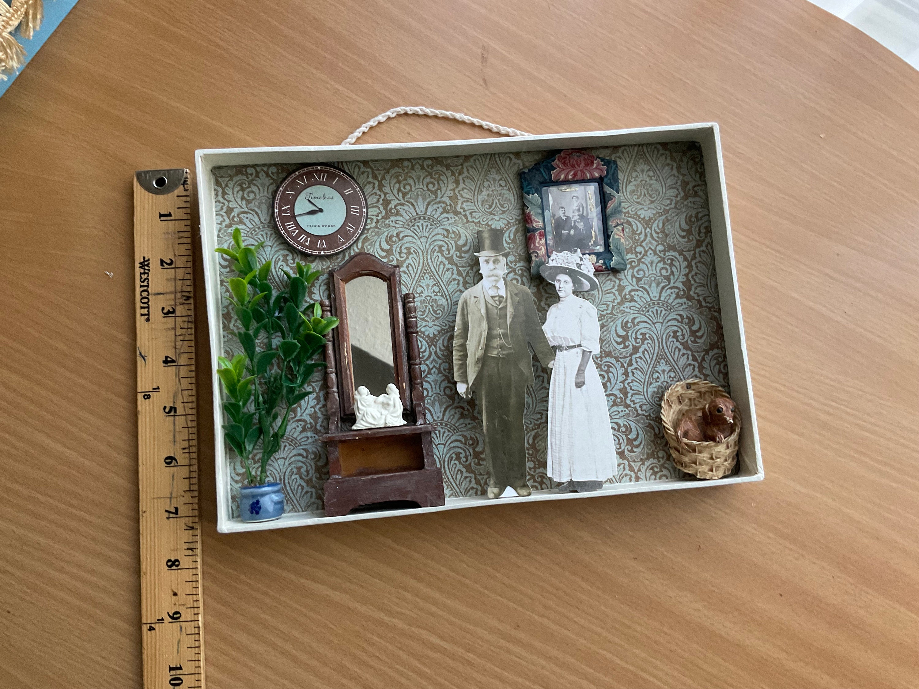 Mixed Media Art Shadow Box Diorama Married Couple / Family Handmade ...