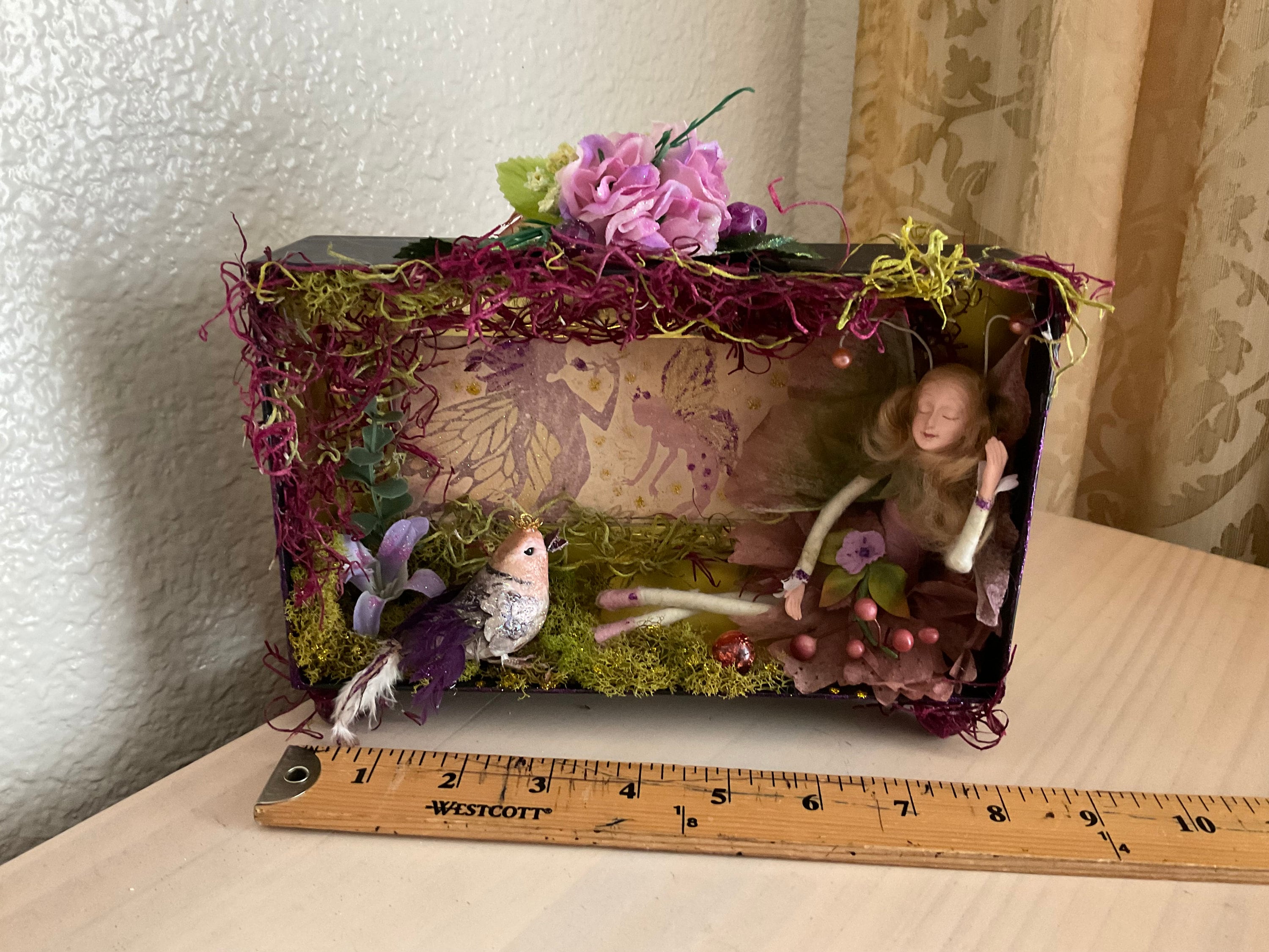 Art Shadow Box Diorama -sleeping Fairy -home Decor Handmade - Etsy