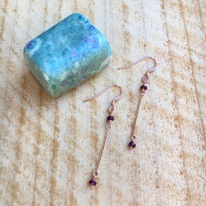 Rose Gold and Garnet Earrings