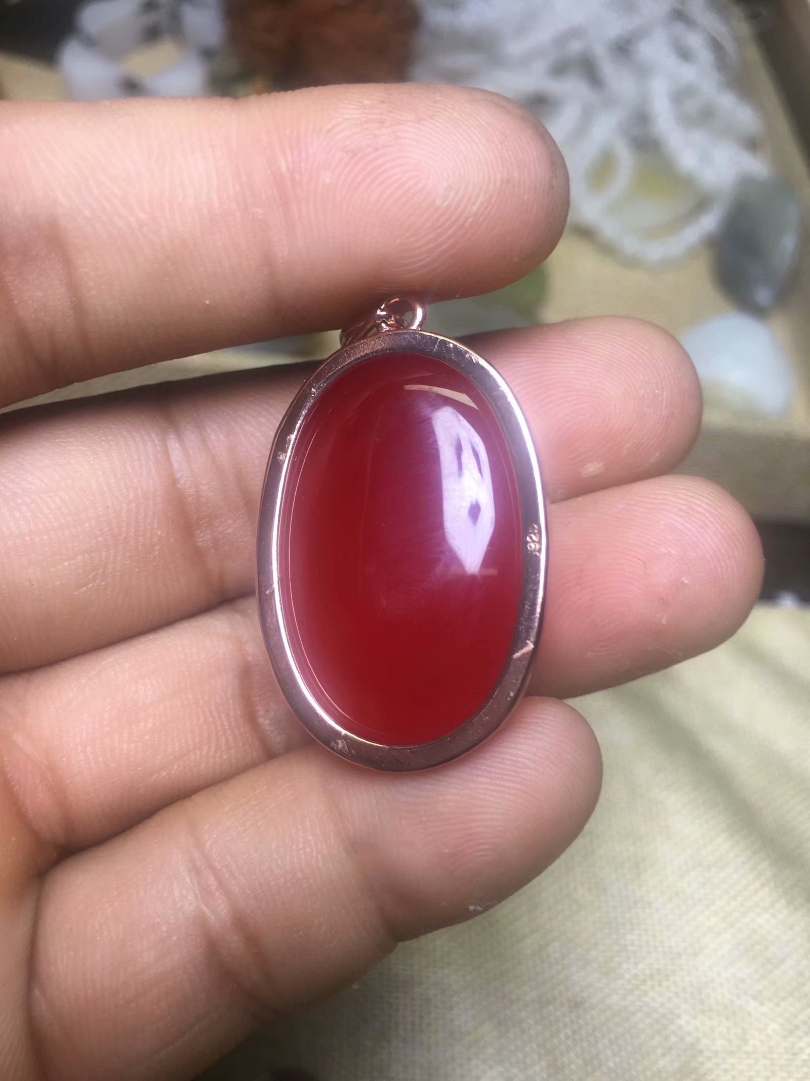 Natural AAA red jadeite jade round Elliptical raindrops Etsy