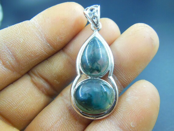 Natural jade green color jadeite jade Inlaid silver plated | Etsy