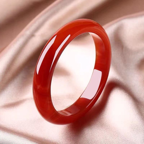 Natural AAA red jadeite jade charm color jadeite jade good luck red jade round bangle bracelet