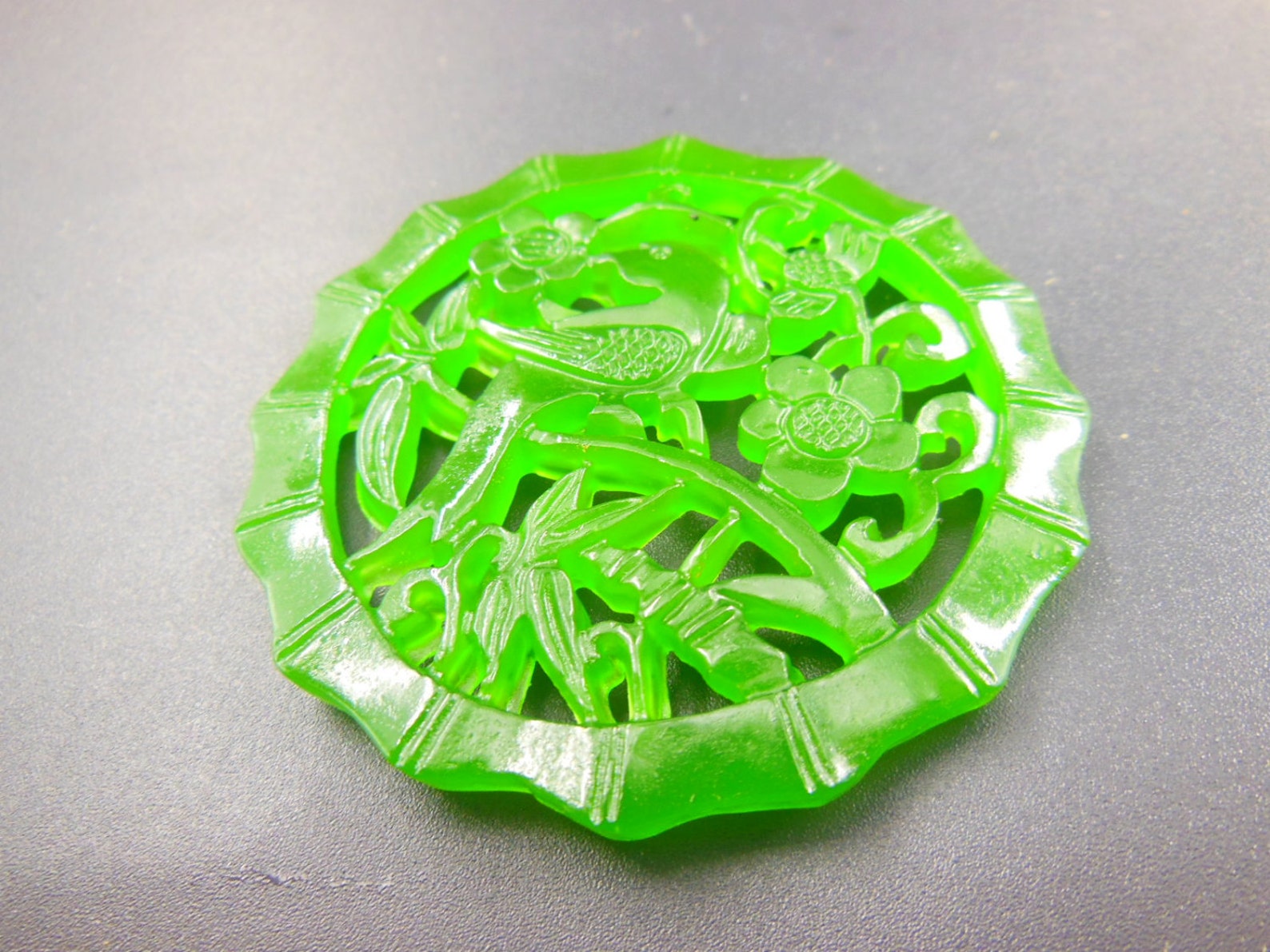 Natural Jade Ice Kind of Green Color Jadeite Jade Ruyi Bird Etsy