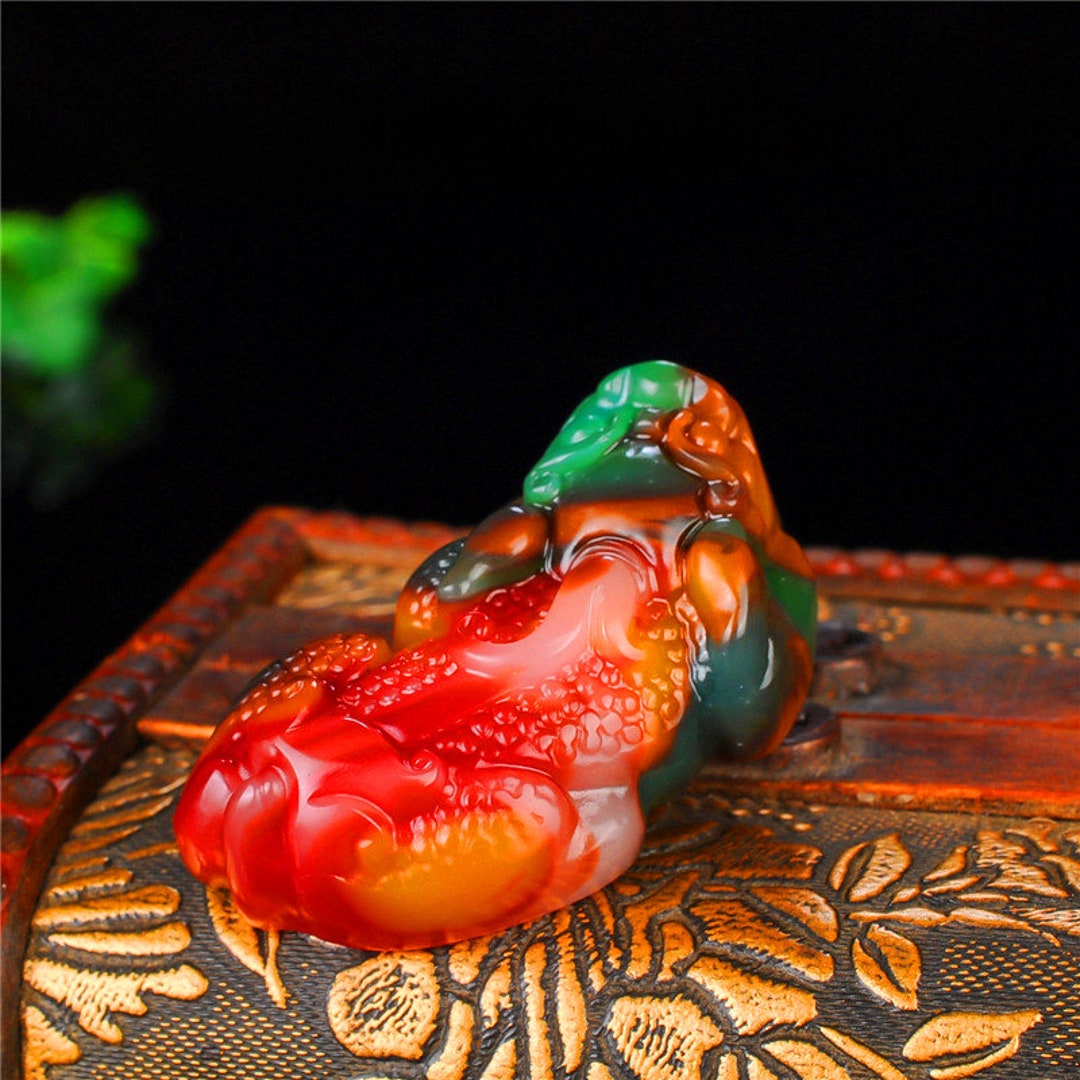 Natural AAA Red Blue Yellow Jadeite Jade Pendant Handmade Good Etsy