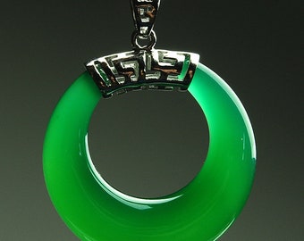 Collier rond et rond en jade jade jade vert jadeite naturel AAA jade