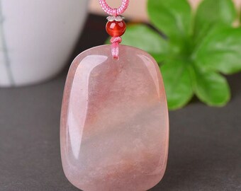 Natural jade purple color jadeite jade oval charm pendant handmade good luck square pendant necklace