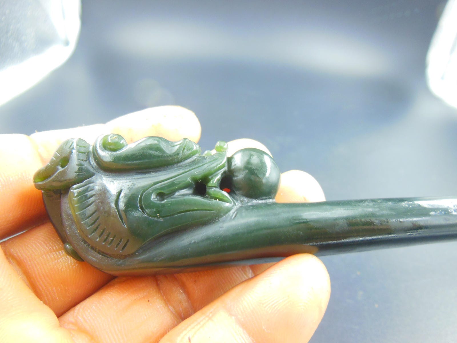 Natural AAA verde jadeita jade dragon seria cabeza cigarrillo | Etsy