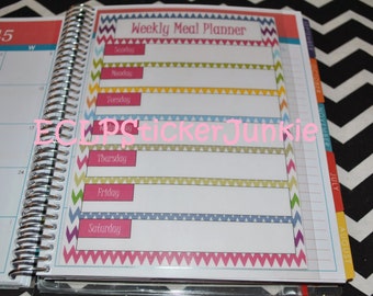 Meal Planner Grocery List Dashboard for Erin Condren Life Planner Meal Planning Shopping List Chevron Laminated Insert