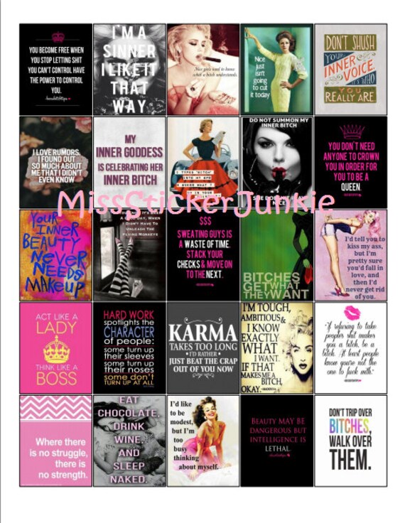 Inner Bitch Boss Bitch Attitude Quotes For Stickers For Erin Etsy