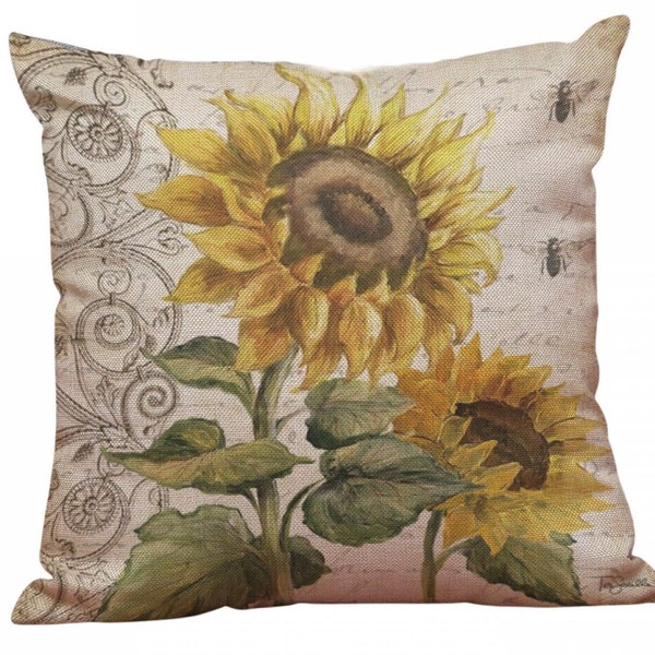 Sunflower Pillow Cover Etsy