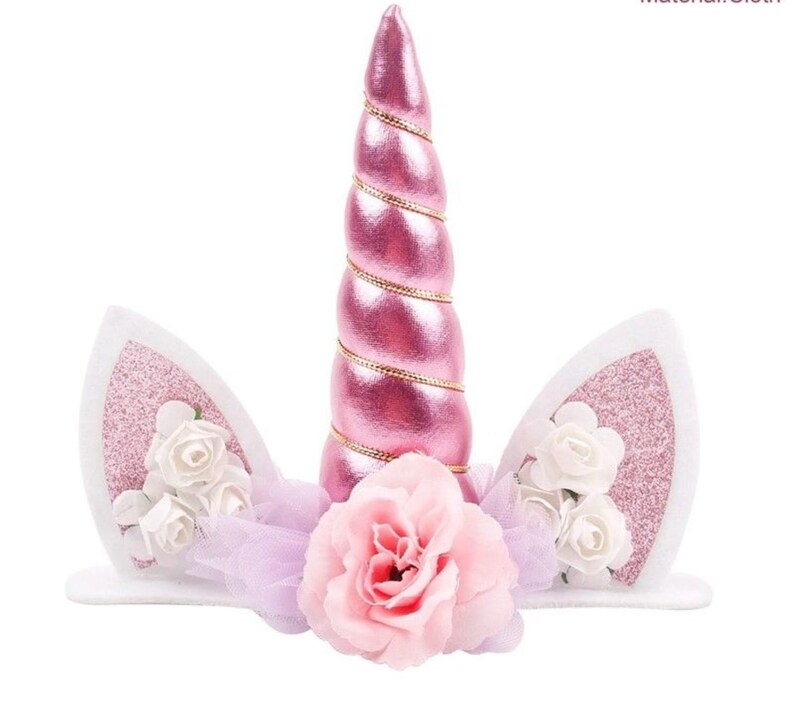 Unicorn Cake Topper  Pink Unicorn Birthday Decorations image 0