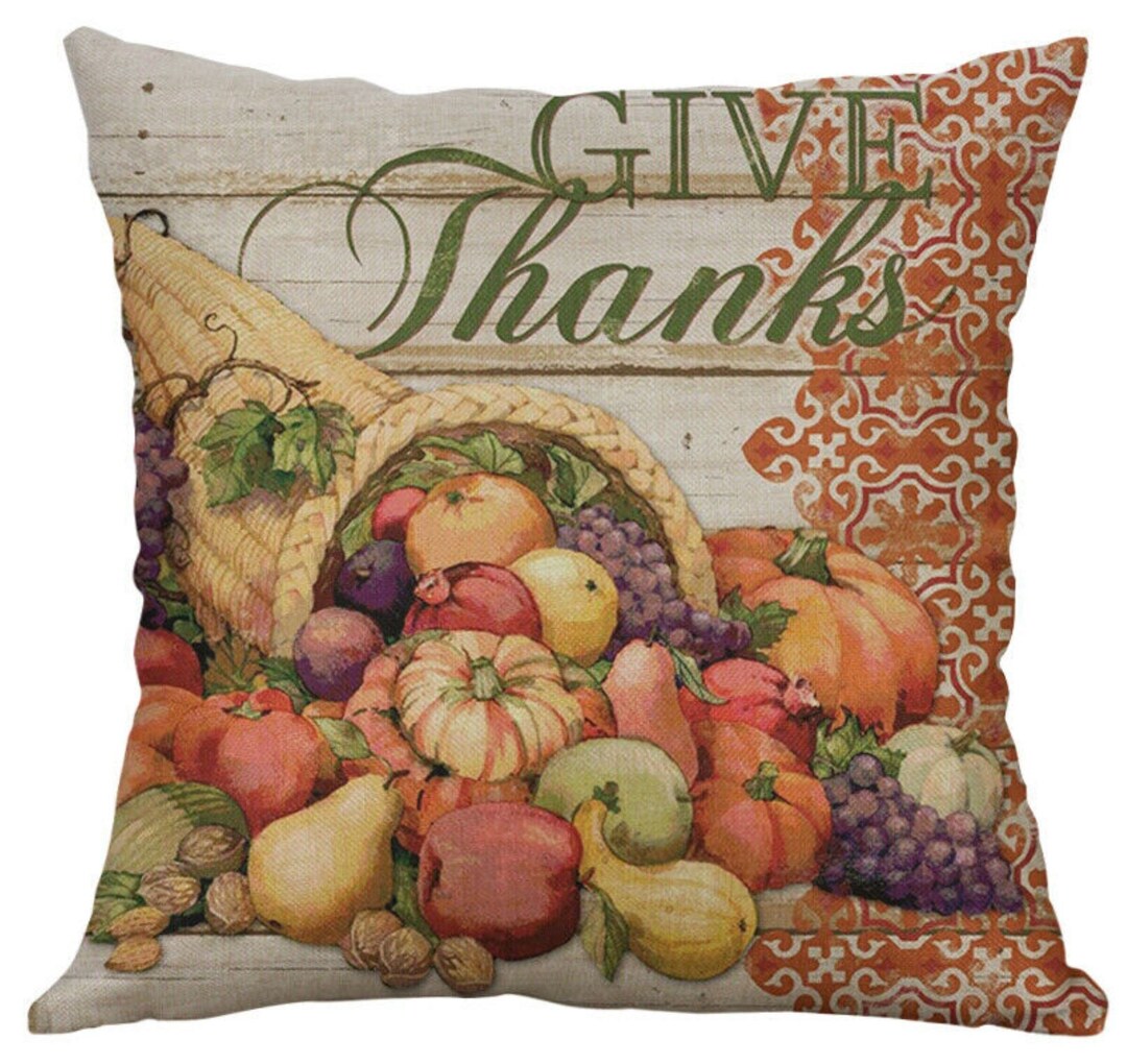 Beautiful Give Thanks Cornucopia Thanksgiving Home Decorative Etsy