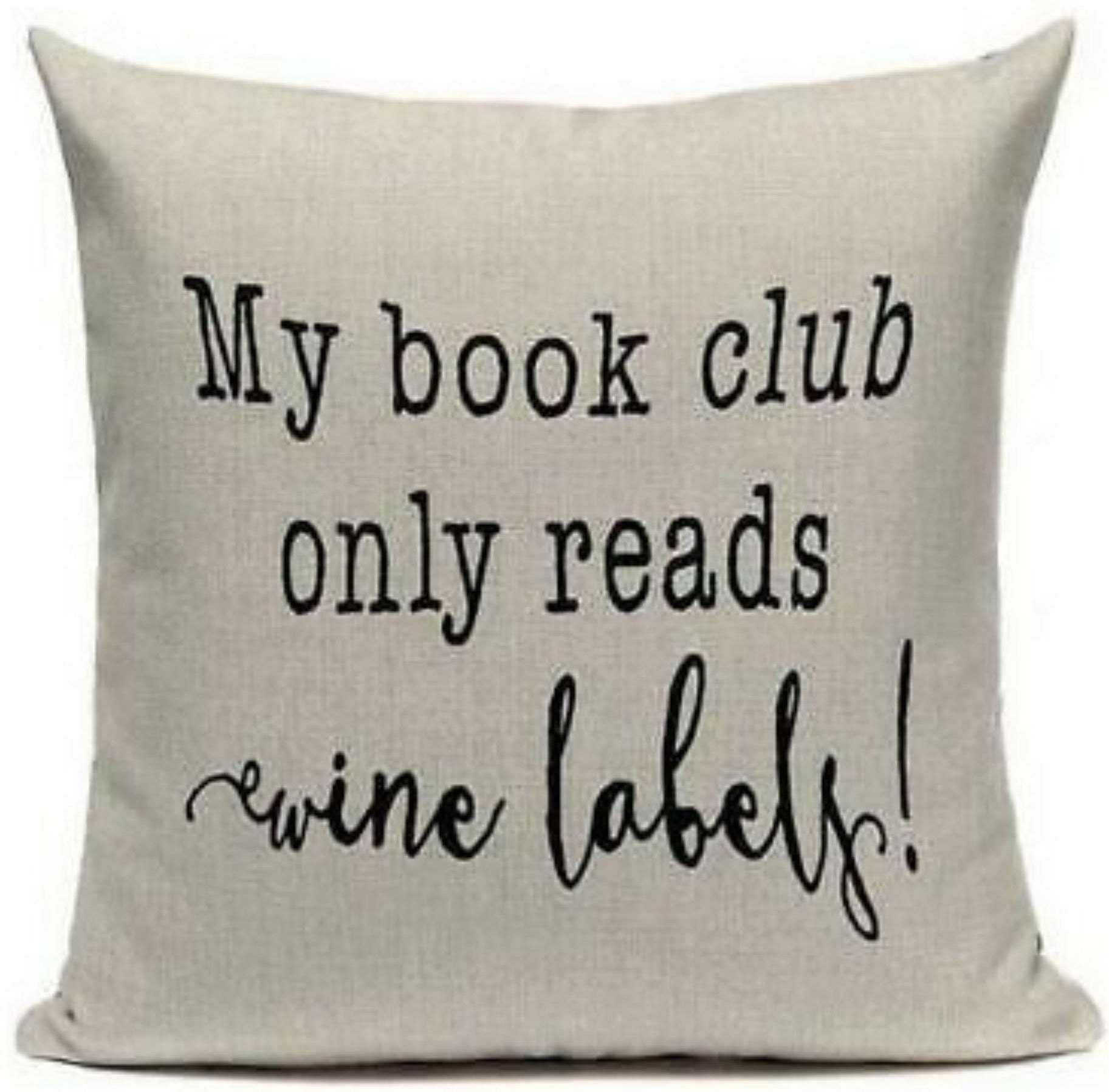 My book club only reads wine labels bag