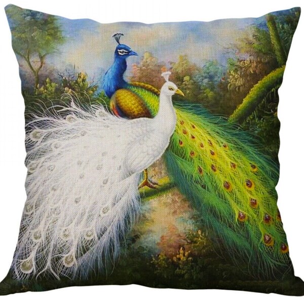 Peacock Pillow Case Etsy