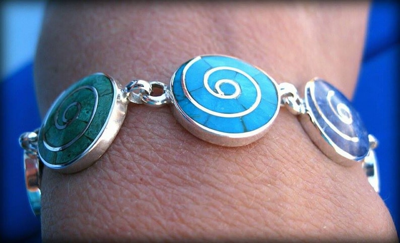 Inca symbol of mother earth pachamama bracelet spiritual jewellery 7 chakra bracelet peruvian silver jewelry yoga jewelry