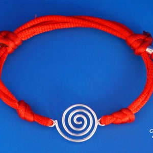 pachamama bracelet, tiny red string bracelet with inca symbol of love and prosperity image 1