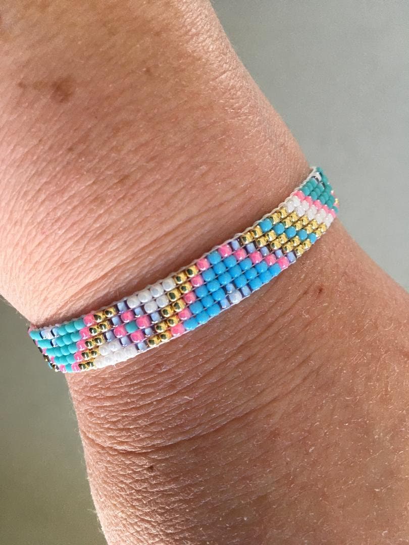 Bead Loom Bracelet Woven Beaded Bracelet Seed Bead Etsy Canada