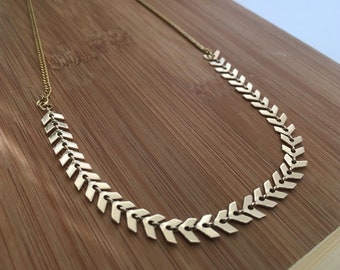 Chevron Chain Necklace - Dainty Necklace - V-Shape Necklace - Gold-Plated Necklace - Chain Necklace - Women's Necklace - Gold Jewelry - Gift