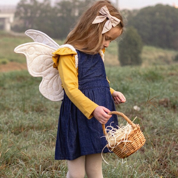 Fabric butterfly wings in pretty creamy floral fabrics