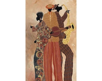 African American Jazz Art Print by Stuart McClean (18x36)