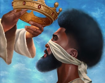 Crown Me Lord Art Print: African American Spiritual Art / Salaam Muhammad / (UNFRAMED)