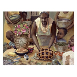 Mama's Table / John Holyfield / African American Art / Black Art / Black Family Art / kitchen decor/ Limited edition /UNFRAMED